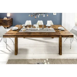 Eettafel TAVINA 160–240 cm – Uitschuifbare tafel van gelakt massief Sheesham hout Eettafel TAVINA 160–240 cm – Uitschuifbare tafel van gelakt massief Sheesham hout