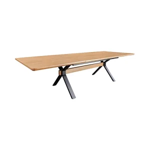 Eettafel RADIAM – Eikenfineer MDF en metaal – 180-300 cm – Uitschuifbaar Eettafel RADIAM – Eikenfineer MDF en metaal – 180-300 cm – Uitschuifbaar