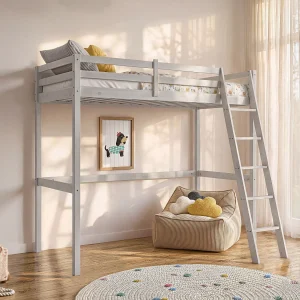 Hoogslaper GEDEON – 90 x 190 cm – Massief grenen – Gebleekt – Koop nu Hoogslaper GEDEON – 90 x 190 cm – Massief grenen – Gebleekt – Koop nu