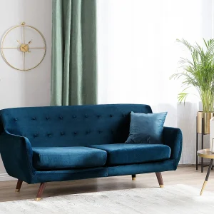 Bank BODO Fluweel Marineblauw 3-zitter