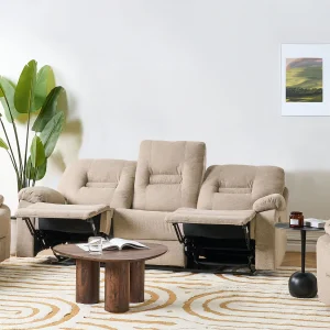 Handmatig verstelbare bank BERGEN Stof Beige 3-zitter Handmatig verstelbare bank BERGEN Stof Beige 3-zitter
