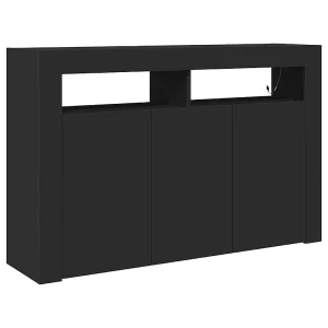 Dressoir Zwart 116 x 30 x 75 cm Bewerkt hout