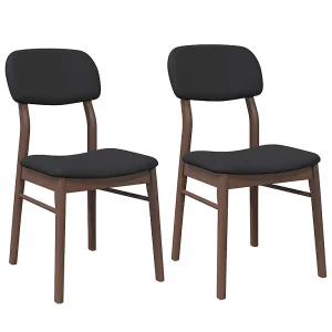 Eetkamerstoelen met kussens 2 st massief hout rubber bruin Eetkamerstoelen met kussens 2 st massief hout rubber bruin