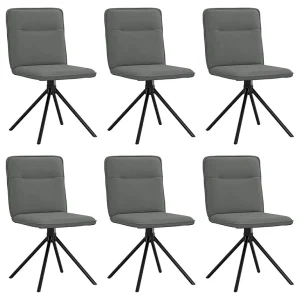 Eetkamerstoelen 6 st stof donkergrijs Eetkamerstoelen 6 st stof donkergrijs