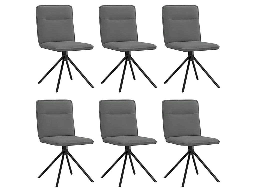 Eetkamerstoelen 6 st stof donkergrijs