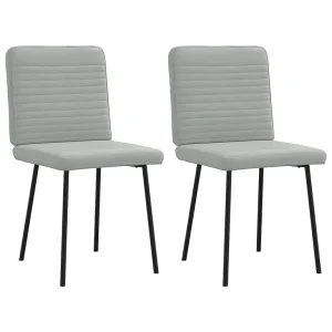 Eetkamerstoelen 2 st fluweel lichtgrijs