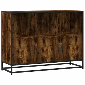 Dressoir 100x35x76 cm bewerkt hout gerookt eikenkleurig