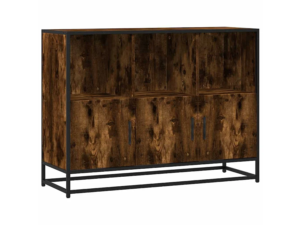 Dressoir 100x35x76 cm bewerkt hout gerookt eikenkleurig