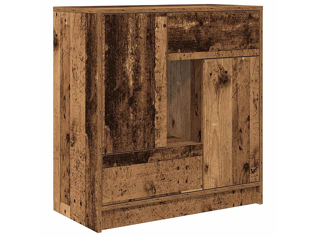 Dressoir met lades en deuren 70,5x34x74,5 cm oud hout