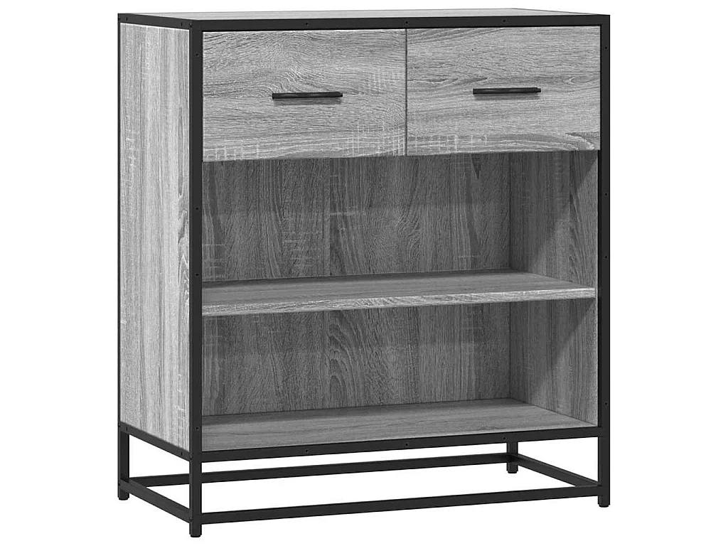 Dressoir 68x35x76 cm bewerkt hout grijs sonoma eikenkleurig