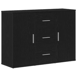 Dressoir 91×29,5×65 cm spaanplaat zwart eikenkleurig