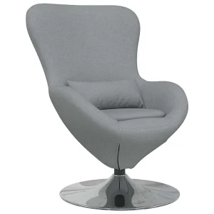 Eivormige stoel Lichtgrijs 63 x 73 x 90 cm Stof Eivormige stoel Lichtgrijs 63 x 73 x 90 cm Stof