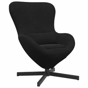 Eivormige stoel Zwart 63 x 73 x 90 cm Fluweel Eivormige stoel Zwart 63 x 73 x 90 cm Fluweel