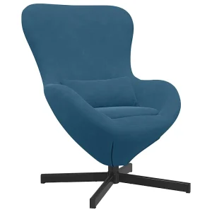 Eivormige stoel Blauw 63 x 73 x 90 cm Fluweel Eivormige stoel Blauw 63 x 73 x 90 cm Fluweel