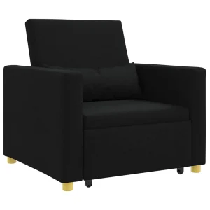 Uittrekbaar slaapbank eenpersoons Zwart 90 x 165 x 87 cm Stof Uittrekbaar slaapbank eenpersoons Zwart 90 x 165 x 87 cm Stof