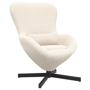 Eivormige stoel Crème 63 x 73 x 90 cm Stof Eivormige stoel Crème 63 x 73 x 90 cm Stof
