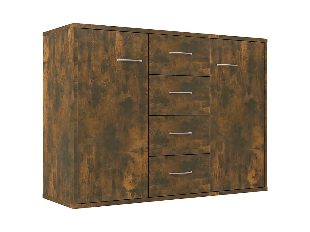 Dressoir 88x30x65 cm bewerkt hout gerookt eikenkleurig