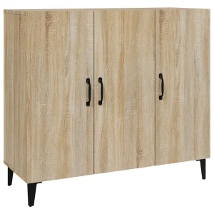 Dressoir 90x34x80 cm bewerkt hout sonoma eikenkleurig Dressoir 90x34x80 cm bewerkt hout sonoma eikenkleurig