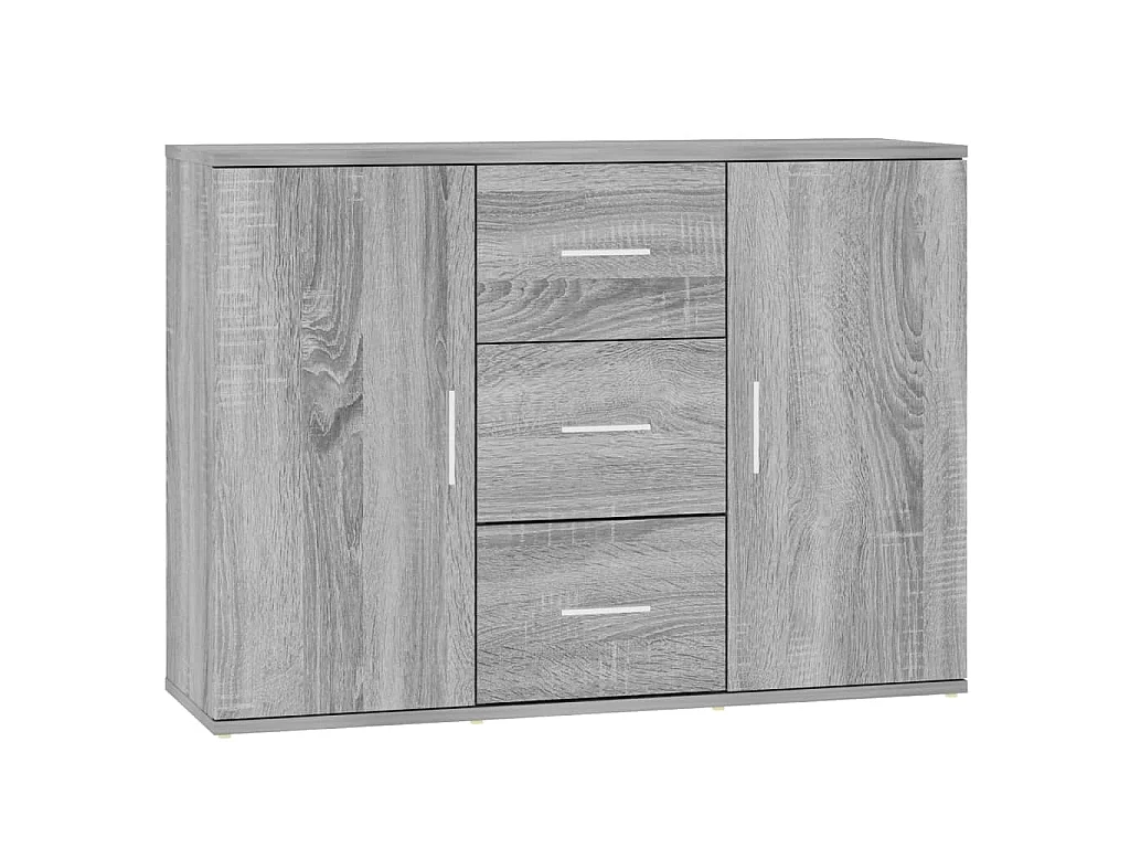 Dressoir 91x29,5x65 cm bewerkt hout grijs sonoma eikenkleurig