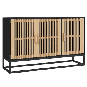 Dressoir 105x30x65 cm bewerkt hout zwart Dressoir 105x30x65 cm bewerkt hout zwart