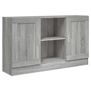 Dressoir 120×30,5×70 cm bewerkt hout grijs sonoma eikenkleurig Dressoir 120×30,5×70 cm bewerkt hout grijs sonoma eikenkleurig