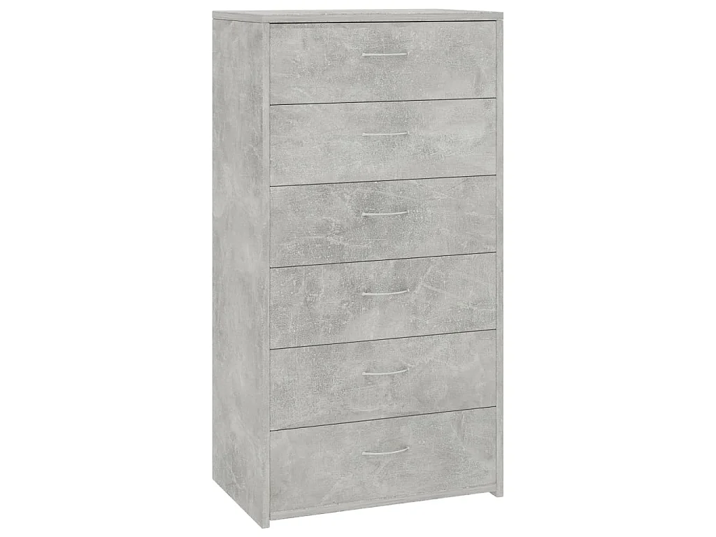 Dressoir met 6 lades 50x34x96 cm bewerkt hout betongrijs