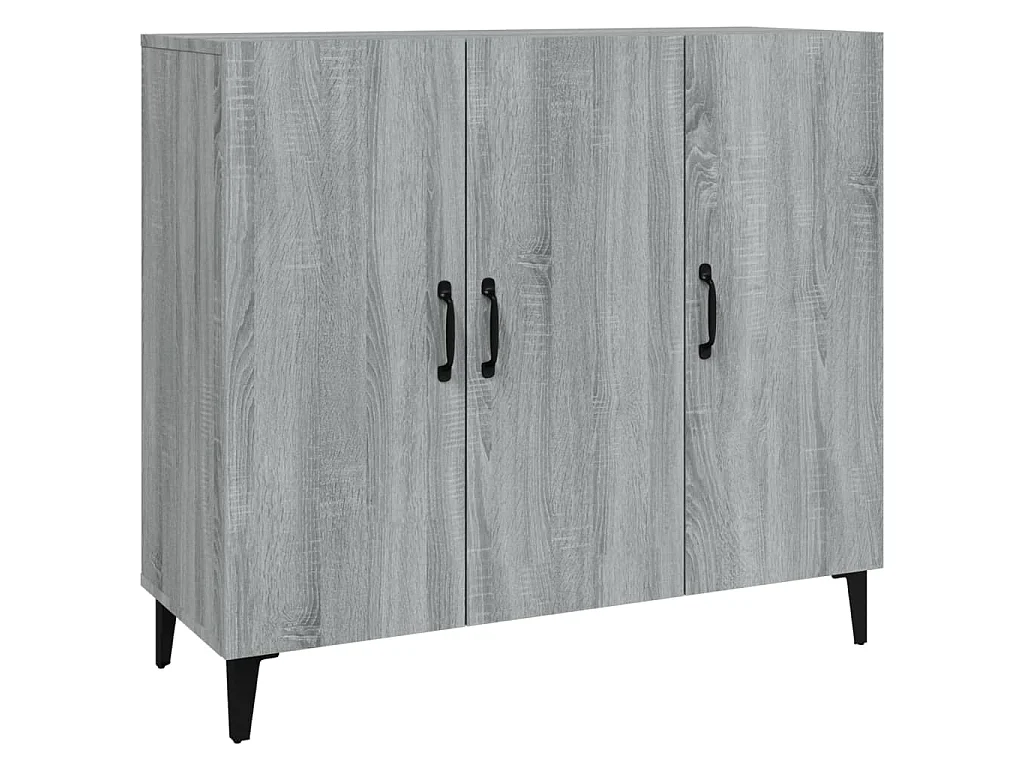 Dressoir 90x34x80 cm bewerkt hout grijs sonoma eikenkleurig