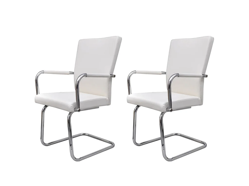 Eetkamerstoelen 2 st kunstleer wit