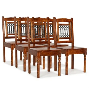Eetkamerstoelen 6 st massief hout klassiek Eetkamerstoelen 6 st massief hout klassiek