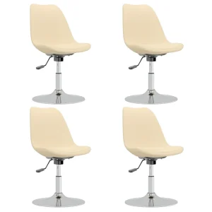 Eetkamerstoelen 4 st draaibaar stof crèmekleurig Eetkamerstoelen 4 st draaibaar stof crèmekleurig