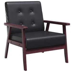 Fauteuil kunstleer zwart Fauteuil kunstleer zwart