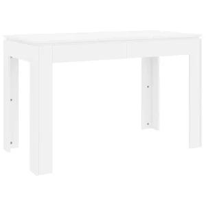 Eettafel 120x60x76 cm bewerkt hout wit Eettafel 120x60x76 cm bewerkt hout wit