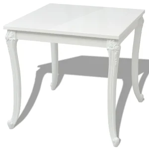 Eettafel 80 x 80 x 76 cm hoogglans wit