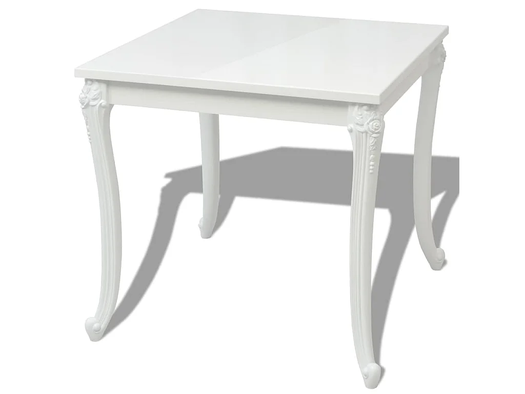 Eettafel 80 x 80 x 76 cm hoogglans wit