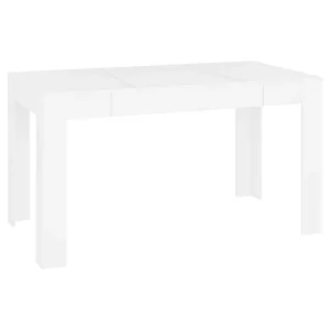 Eettafel 140×74,5×76 cm bewerkt hout wit Eettafel 140×74,5×76 cm bewerkt hout wit