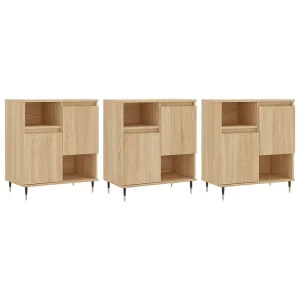 Dressoirs 3 st bewerkt hout sonoma eiken Dressoirs 3 st bewerkt hout sonoma eiken
