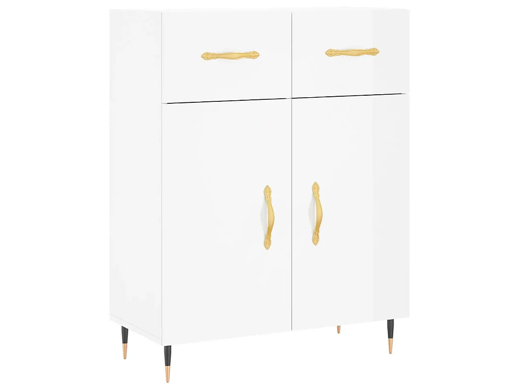 Dressoir 69,5x34x90 cm bewerkt hout hoogglans wit