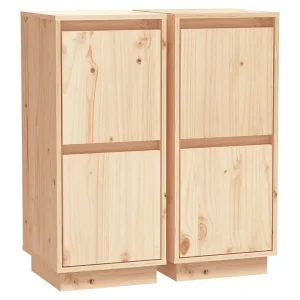 Dressoirs 2 st 31,5x34x75 cm massief grenenhout Dressoirs 2 st 31,5x34x75 cm massief grenenhout
