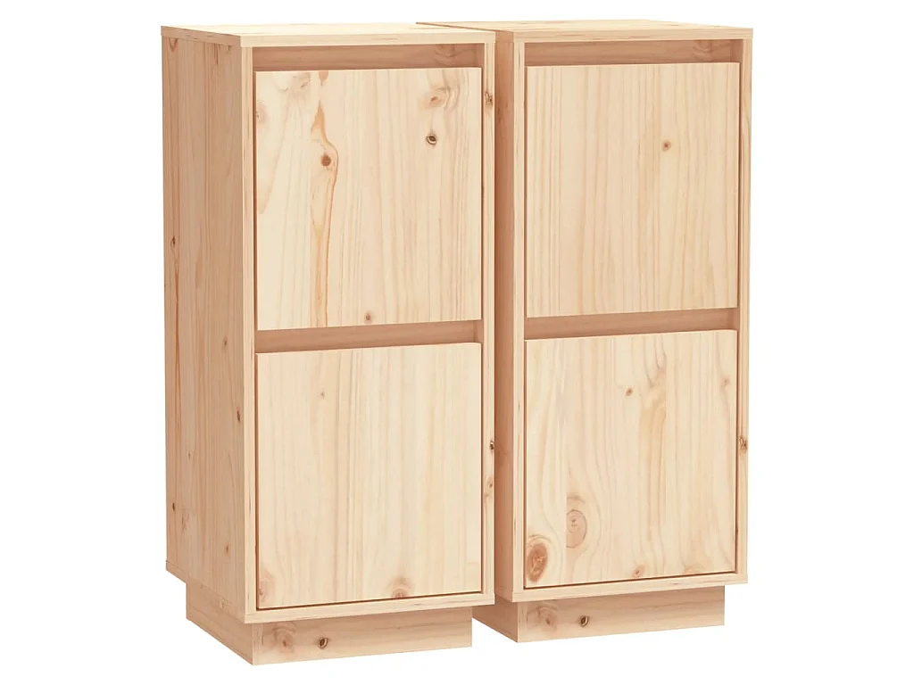 Dressoirs 2 st 31,5x34x75 cm massief grenenhout