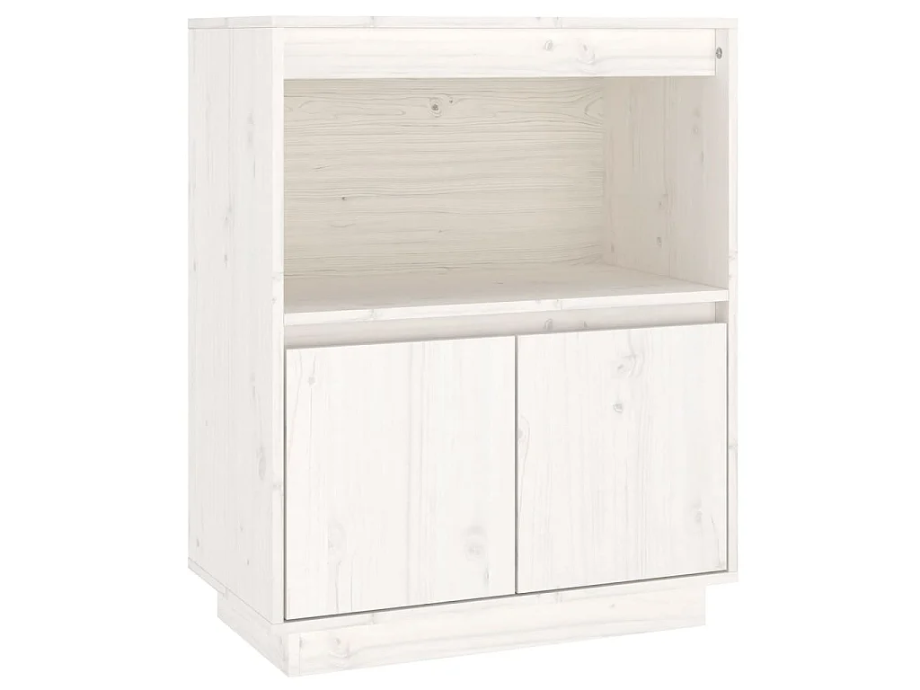 Dressoir 60x34x75 cm massief grenenhout wit