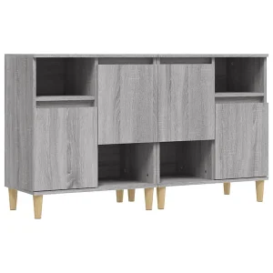 Dressoirs 2 st 60x35x70 cm bewerkt hout grijs sonoma eikenkleur Dressoirs 2 st 60x35x70 cm bewerkt hout grijs sonoma eikenkleur