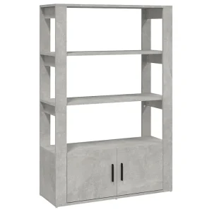 Dressoir 80x30x119,5 cm bewerkt hout betongrijs Dressoir 80x30x119,5 cm bewerkt hout betongrijs