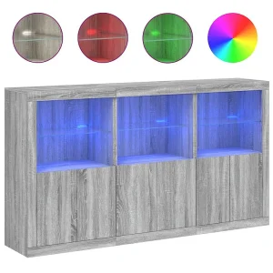 Dressoir met LED-verlichting 181,5x37x100 cm grijs sonoma eiken Dressoir met LED-verlichting 181,5x37x100 cm grijs sonoma eiken