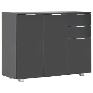 Dressoir 107x35x80,5 cm hoogglans zwart