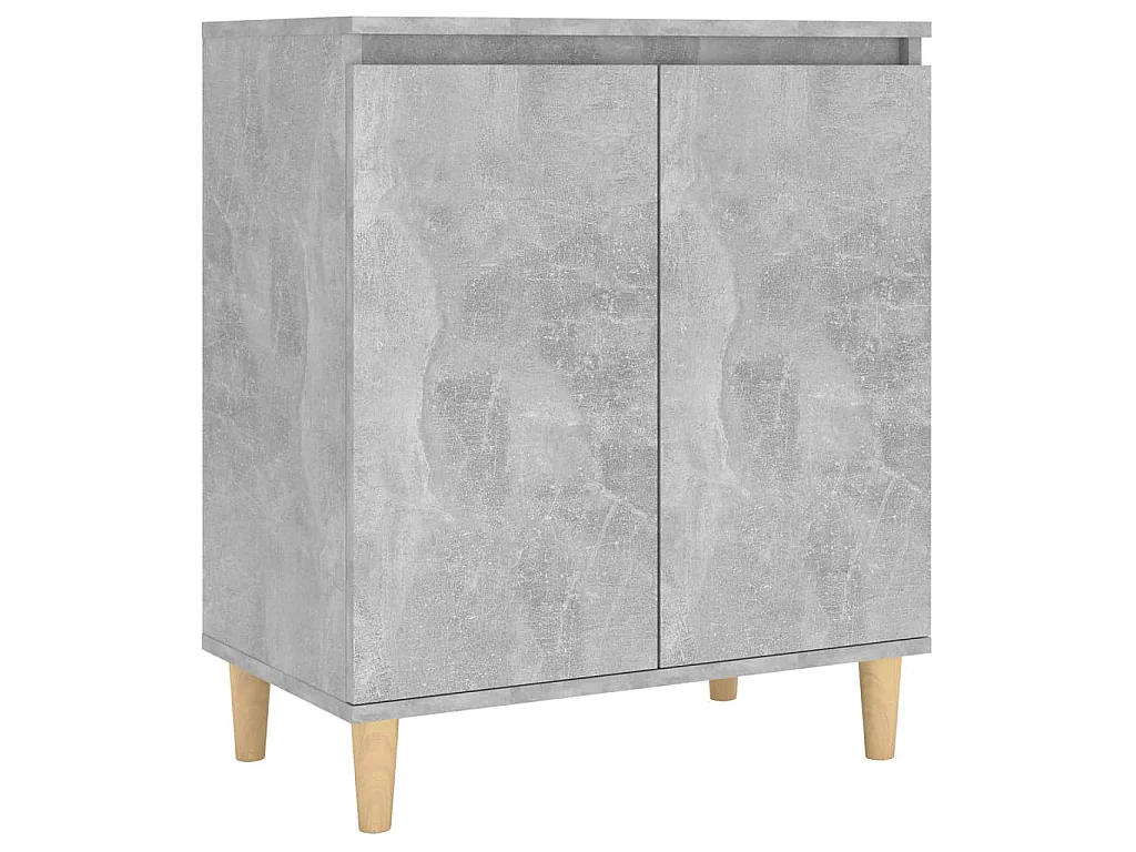 Dressoir met houten poten 60x35x70 cm bewerkt hout betongrijs