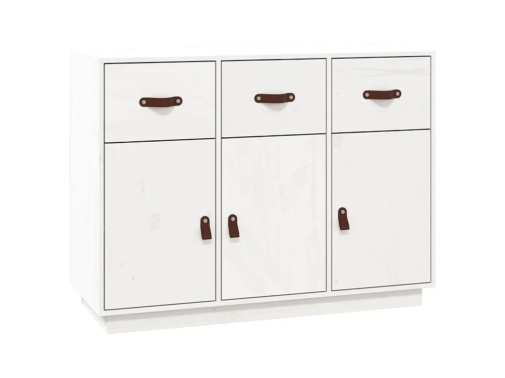 Dressoir 100x40x75 cm massief grenenhout wit