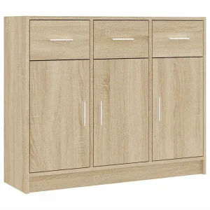 Dressoir 91x28x75 cm bewerkt hout sonoma eikenkleurig Dressoir 91x28x75 cm bewerkt hout sonoma eikenkleurig