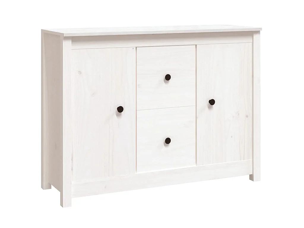 Dressoir 100x35x74 cm massief grenenhout wit