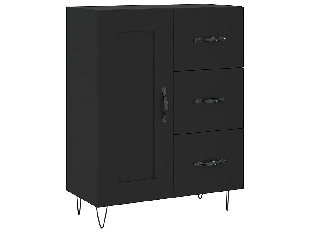Dressoir 69,5x34x90 cm bewerkt hout zwart