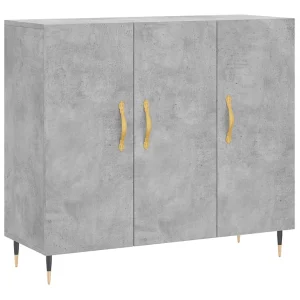 Dressoir 90x34x80 cm bewerkt hout betongrijs Dressoir 90x34x80 cm bewerkt hout betongrijs